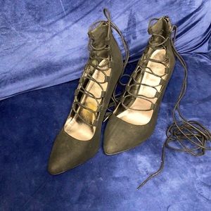 Black Suede Strappy Heels